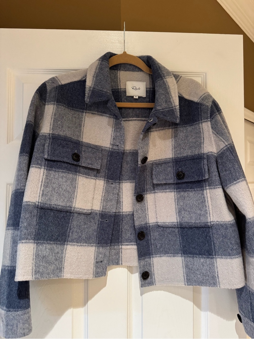 Rails Blue & Cream Plaid Shacket Jacket